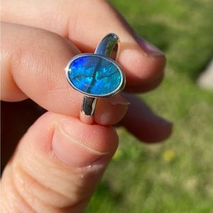 ❌NOT AVAILABLE ❌Australian Opal, Lightning Ridge Black Opal Sterling Silver Ring